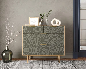 Комод с четыремя ящиками "Лайн (Line)" R22/browngrey