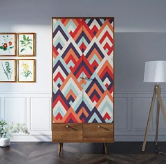 Шкаф двухстворчатый "Бербер (Berber)" принт 2 арт BB16/Print_02