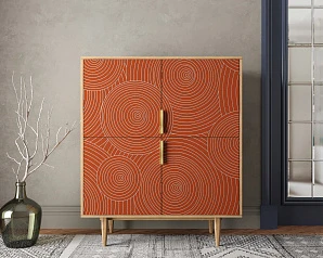 Большой комод с четырьмя дверками "Лайн (Line)" R19/red