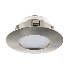 95819 Светодиодный встраиваемый светильник PINEDA, 1х4,9W(LED), ?78, IP44, пластик, никель матовый